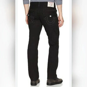 Mens True Religion Jeans Solid Black Bootcut with Flaps Size 44